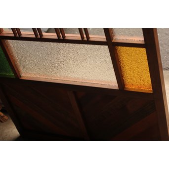 異材寄木ヘリンボーンと色ガラス戸　GD621 
