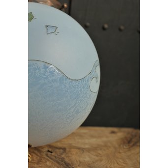 絵付け技法波千鳥球体照明　A1246 