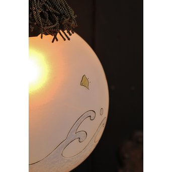 絵付け技法波千鳥球体照明　A1246 