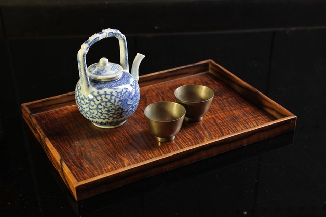 中国 唐木紫檀製 煎茶盆 香盆 V R4671 - ホビー・楽器・アート