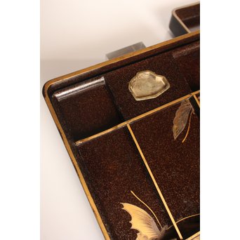 菖蒲蒔絵　硯箱と文箱のセット　S2711 
