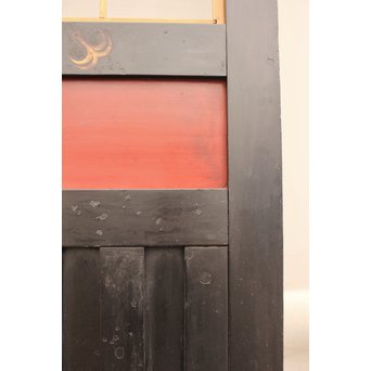 黒枠松の彫刻大型障子戸　2枚1組　F164 
