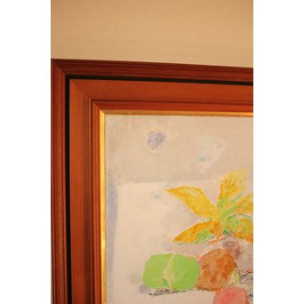 島村達彦　油絵8号「マロニエの葉」　S2875 