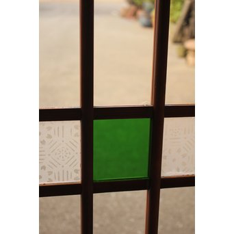 緑の色ガラスの建具　2枚1組　GD1006 