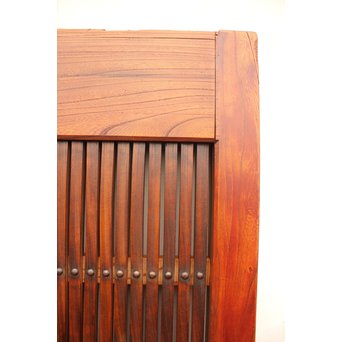 鉄板腰板の総欅格子蔵戸　W528 