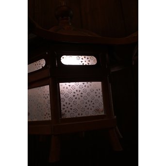 腐食ガラスの銅製灯籠　A1730 