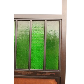 稀少緑色オニダイアガラスの障子戸 2枚1組  GD1042Y 