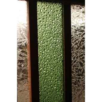 ダイア緑色ガラスの雪隠戸 2枚1組　GD1060 