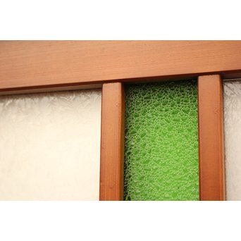 ダイア緑色ガラスの雪隠戸 2枚1組　GD1060 