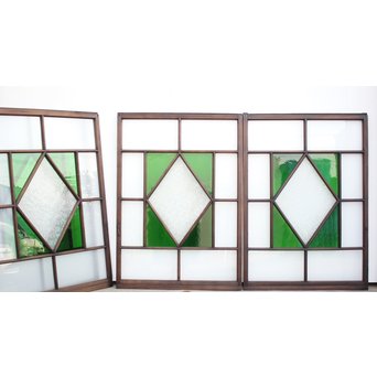 ダイアカット緑色ガラス戸 4枚1組　GD1073 A表
