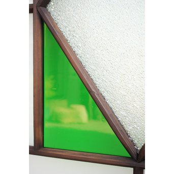 ダイアカット緑色ガラス戸 4枚1組　GD1073 