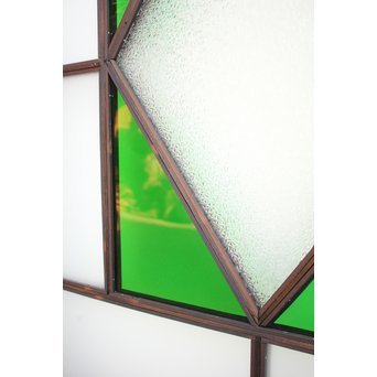 ダイアカット緑色ガラス戸 4枚1組　GD1073 