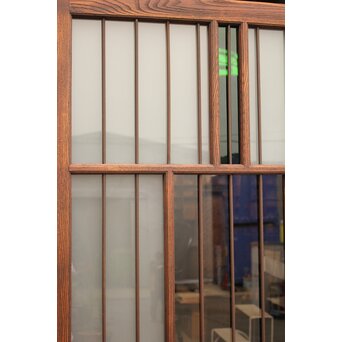 ハイサイズ緑色ガラスの堅木建具 2枚1組　GD1079Y 