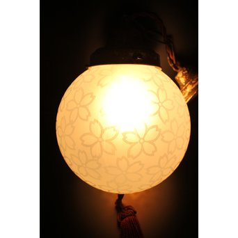 桜紋球体オパール照明　A1793 