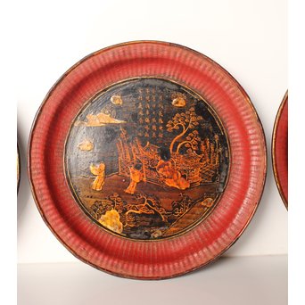 中国古玩 清朝期 唐物蒔絵銘々皿10枚　Q007 