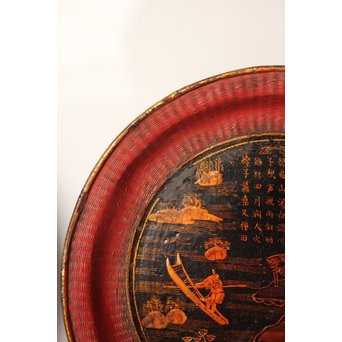 中国古玩 清朝期 唐物蒔絵銘々皿10枚　Q007 