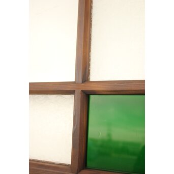 桜模様と緑色ガラスの建具 GD1184 