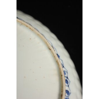 古染付 鹿図 南京菊型7寸皿　P078 
