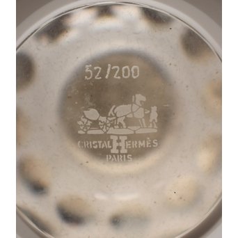 HERMÈS Vintage Cristal double Vase エルメス 白被切子花瓶 水指　Y007 