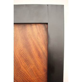 良杢 大型欅黒枠帯戸 4枚1組　B950Y 