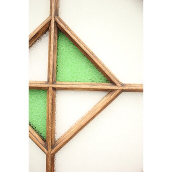 アールデコ緑色ガラス窓　GD1238 