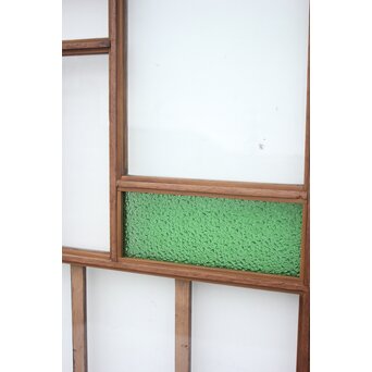 アールデコ 緑色ガラス戸 2枚1組　GD1243YD 