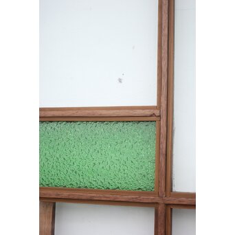 アールデコ 緑色ガラス戸 2枚1組　GD1243YD 