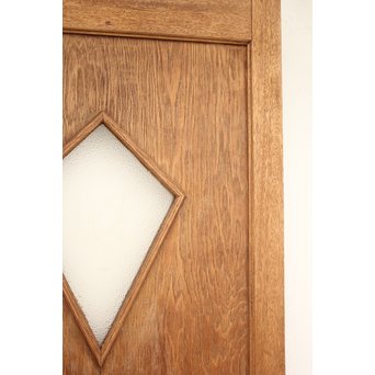 ラワンと合板のダイアカット窓 白木ドア　GD1263 