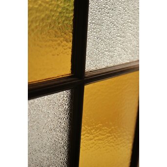 市松黄色ガラス 楢の建具 2枚1組　GD1279Y 