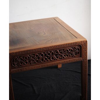 唐物写 彫刻テーブル 机　X226 