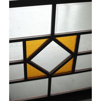 面取りガラスとフローラ黄色ガラスの窓 2枚1組　GD0048Y 