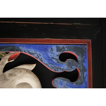 寺院彩色木彫欄間 兎 3枚1組　R0086 