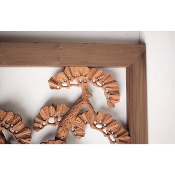 神代杉框の堅木彫欄間 2枚1組　R0103Y 