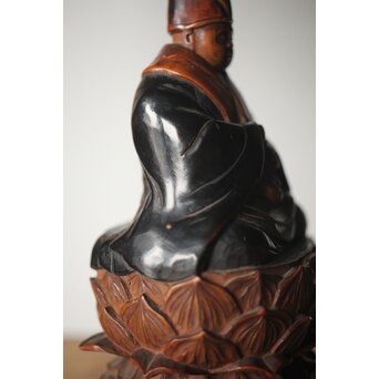 仏教美術 僧侶 黄楊一刀彫木彫　X331 