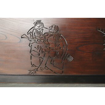 欅一枚板 鶴松と高砂透かし欄間　R0177 