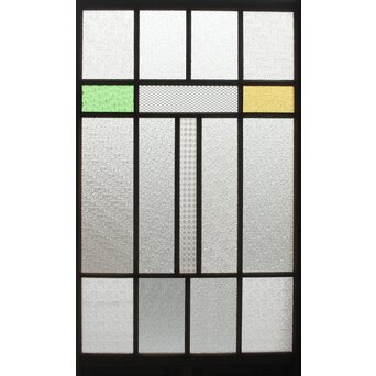 多種ガラス 細分割 緑黄色ガラス建具 4枚1組　GD0103Y 