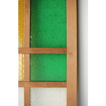 多種ガラス 細分割 緑黄色ガラス建具 4枚1組　GD0106Y 