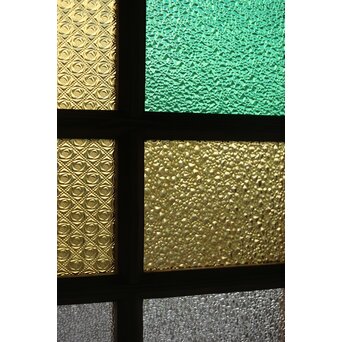 多種ガラス 細分割 緑黄色ガラス建具 2枚1組　GD0121Y 