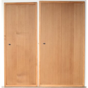 横桟デザイン ドア 2枚1組　B1039 ウラ　しかし柾目が非常に美しいです