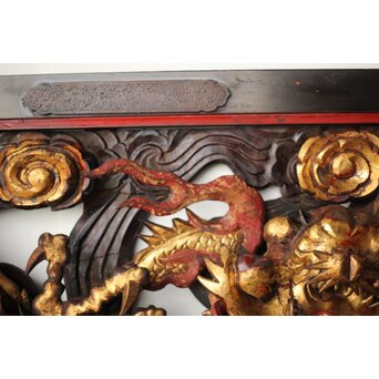 寺院彫刻金彩木彫欄間 龍　R0372 