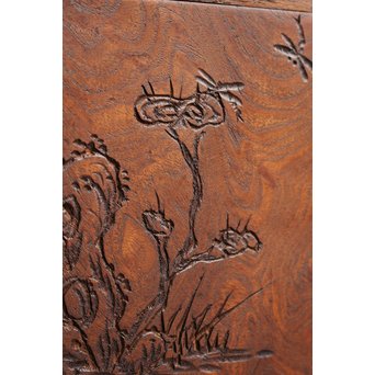 瑞松銘　片切彫桑の印箱　J2209 
