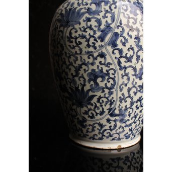明青花写デルフト陶器花器/花瓶　S2587 