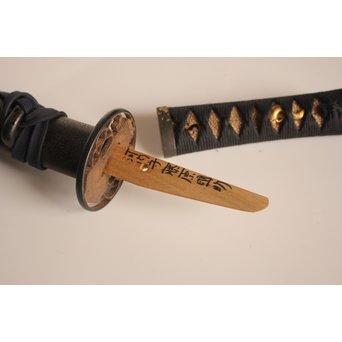 日本刀拵　刀装具/鍔/目貫　赤銅象嵌　J2318 