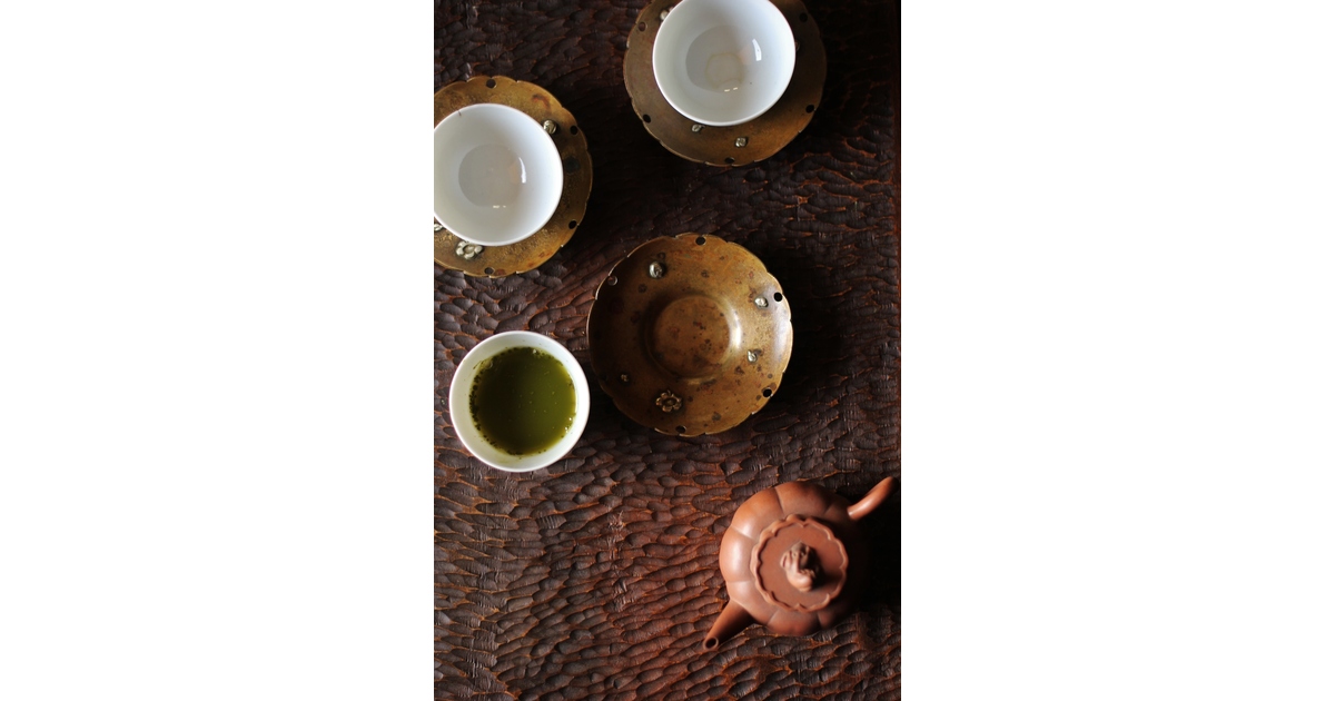 内山大介/寿政写 三清軒茶托4客 K280｜骨董店 のびる 古美術 骨董 和風