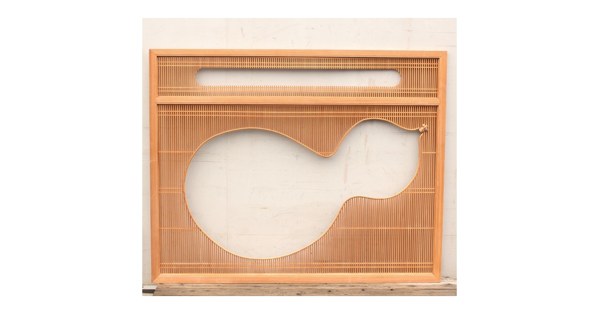 書道 書画 和室 アンティーク ヴィンテージ 骨董品 日本 瓢箪の書院窓 R1862｜骨董店 のびる 古美術 骨董 和風建具 蔵戸