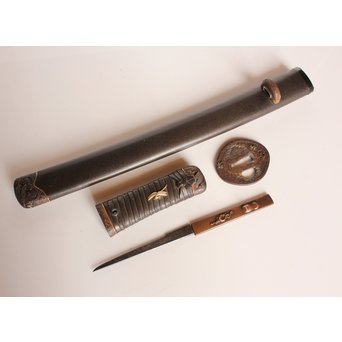 後藤誠意銘 日本刀拵 刀装具 勝虫と蜘蛛　S2899 
