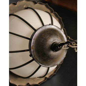 輪花装飾装飾 銅縁電笠/照明　A1770Y 