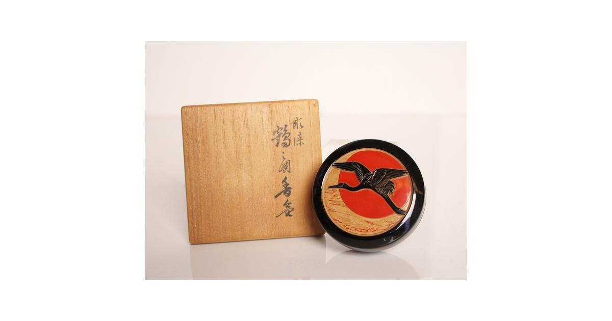 高橋静道 彫漆香合 K538｜骨董店 のびる 古美術 骨董 和風建具