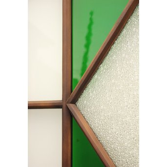 ダイアカット緑色ガラス戸 2枚1組　GD1099 