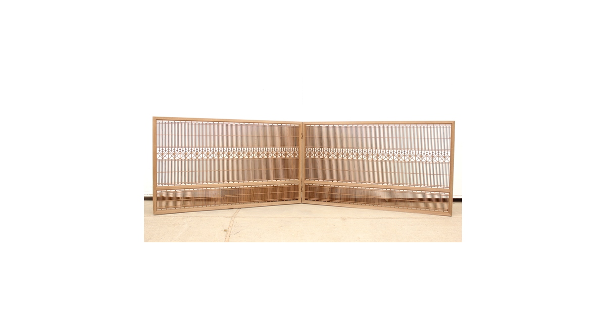 神代杉 桐模様組子 結界 X015｜骨董店 のびる 古美術 骨董 和風建具 蔵